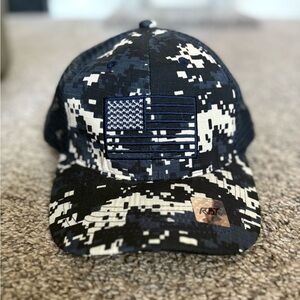 Blue Camo Flag Baseball Cap